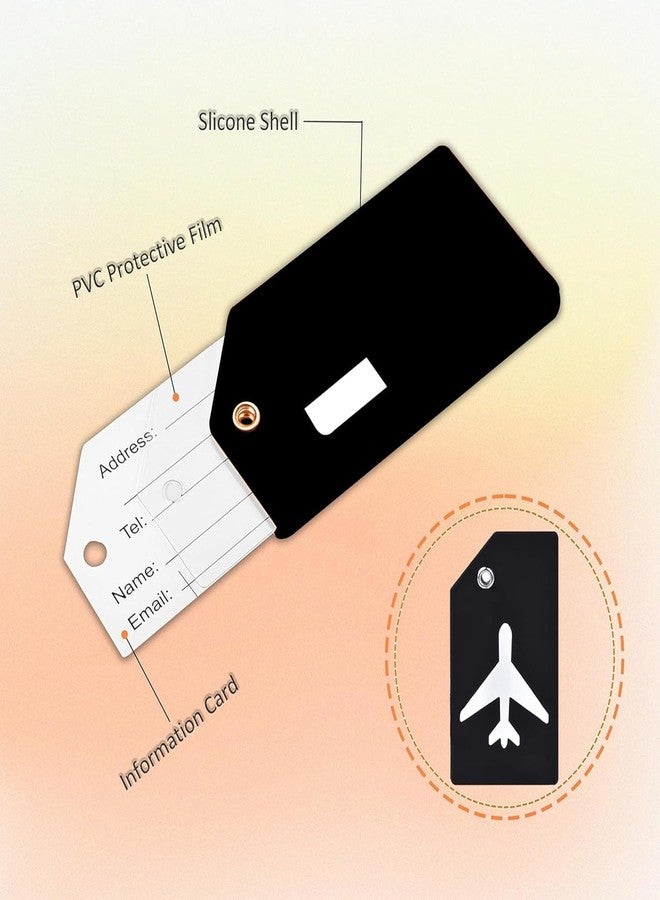 ROMILAS Pack of 5 Luggage Tags, Silicon Luggage Tags with Steel Loop Travel Bag Tag for Easily Identification of Bags - Multicolor - Image 5